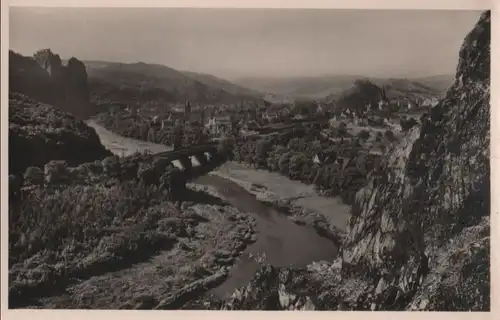 Bad Münster am Stein-Ebernburg - Blick vom Felseneck - ca. 1955