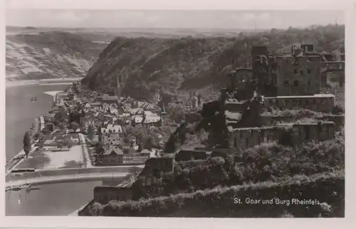 St. Goar - mit Burg Rheinfels - ca. 1955
