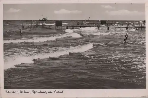 Dahme - Brandung am Strand - 1954