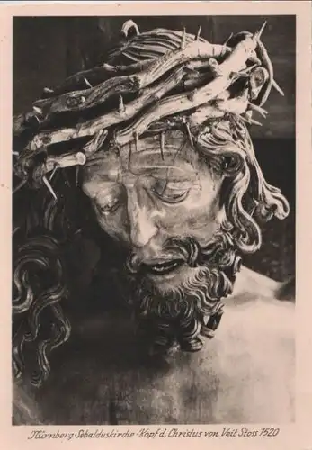 Nürnberg - Sebalduskirche, Kopf des Christus - ca. 1955