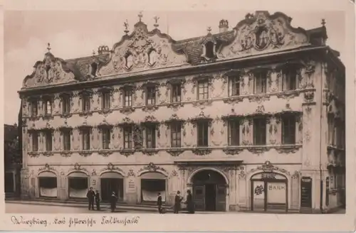 Würzburg - das historische Falkenhaus - ca. 1950