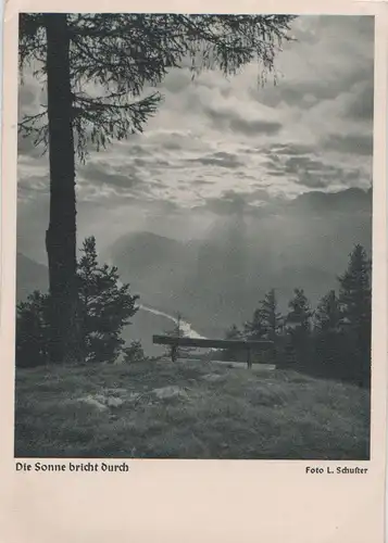 im Gebirge - die Sonne bricht durch - ca. 1950