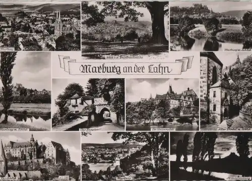 Marburg - u.a. Alter Winkel mit Schloß - ca. 1960