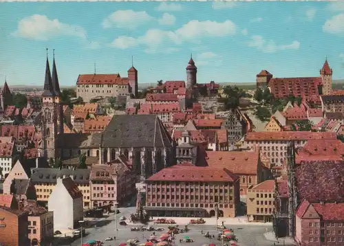 Nürnberg, Mittelfranken - Blick über Altstadt - ca. 1965