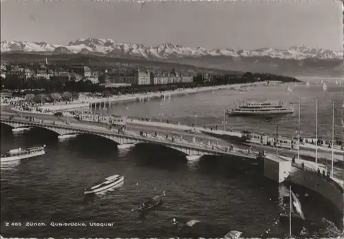 Schweiz - Schweiz - Zürich - Quaibrücke, Utoquai - 1956