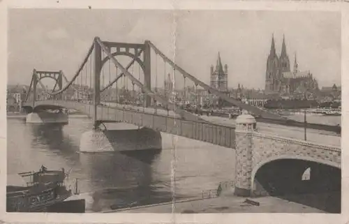 Köln - Panorama mit Hängebrücke - ca. 30er