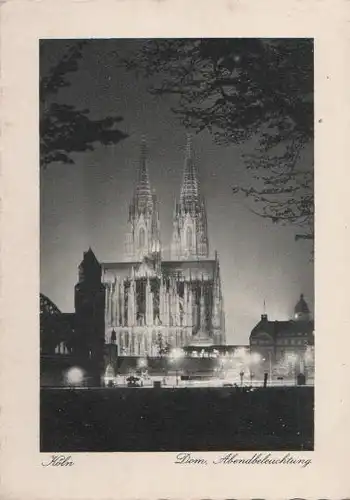 Köln - Dom Abendbeleuchtung - ca. 1965