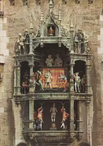 München - Glockenspiel im Rathausturm - ca. 1975