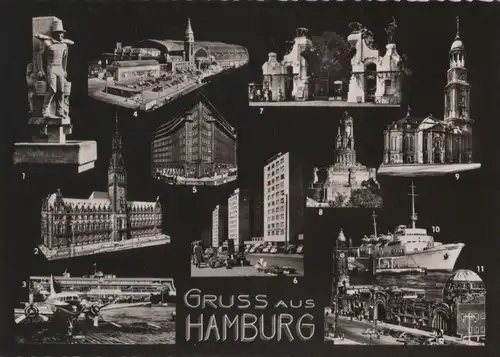 Hamburg - u.a. Hummel-Denkmal - ca. 1965