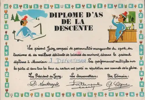 Diplome de la Descente