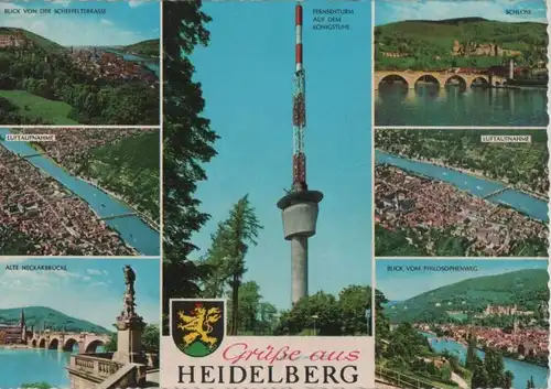 Heidelberg - u.a. Luftaufnahme - 1966