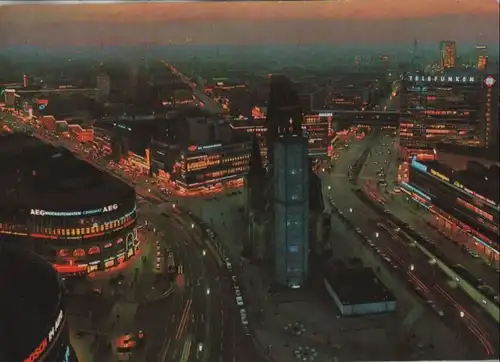 Berlin-Charlottenburg, Gedächtniskirche - bei Nacht - ca. 1975