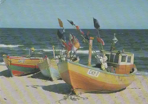 Polen - Lodzie rybackiena plazy - 1986