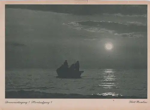 Niederlande - Sonnenuntergang - oder Mondaufgang - ca. 1950