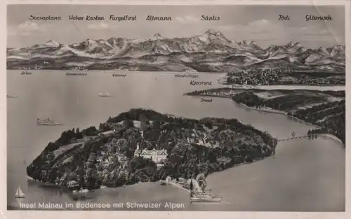 Mainau - mit Schweizer Alpen - 1951
