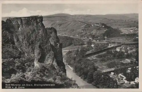 Bad Münster am Stein-Ebernburg - Rheingrafenstein, Blick von der Gans - 1951