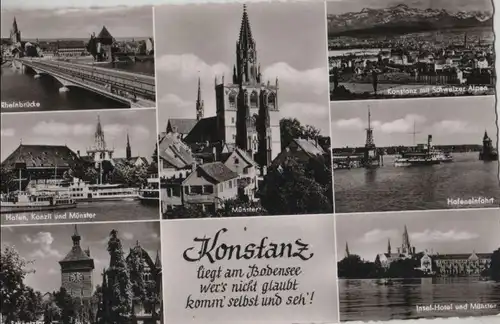 Konstanz - u.a. Hafen, Konzil und Münster - ca. 1960