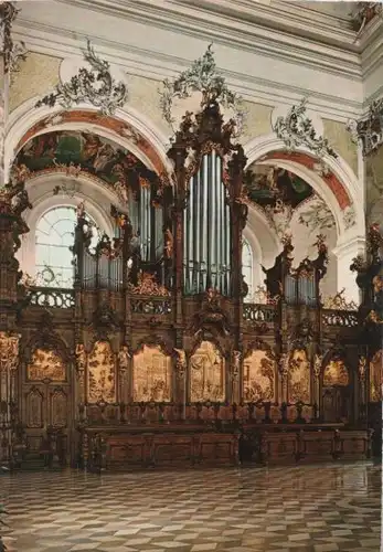 Ottobeuren - Benediktinerabtei, Chorgestühl mit Orgel - ca. 1975