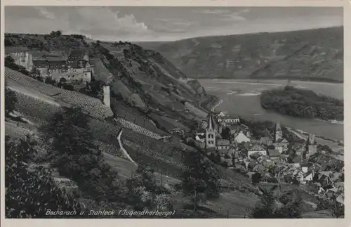 Bacharach - mit Jugendherberge Stahleck - ca. 1950