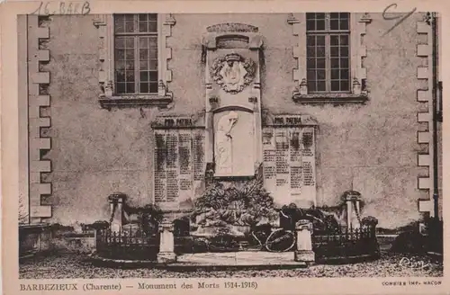 Frankreich - Frankreich - Barbezieux - Monument des Morts 14-18 - ca. 1935