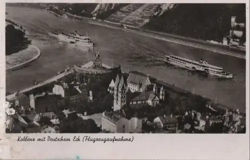Koblenz - Deutsches Eck, Flugzeugaufnahme - 1953