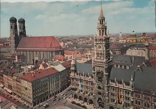 München - Rathaus mit Frauenkirche - 1962