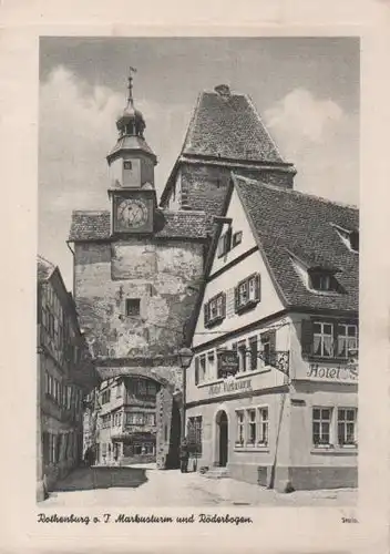 Rothenburg o.T. - Markusturm u. Röderbogen - ca. 1955