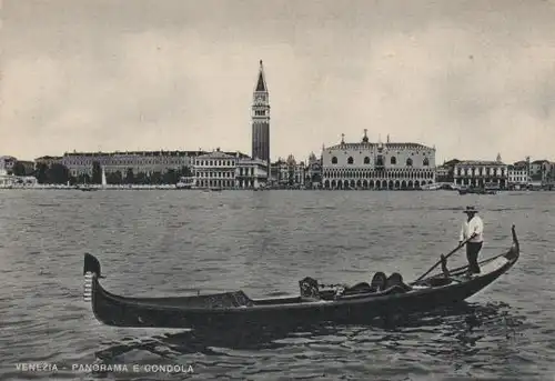 Italien - Italien - Venedig - Panorama und Gondel - 1954