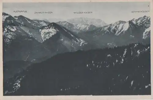 Lenggries - Panorama vom Wallberghaus gesehen - ca. 1955