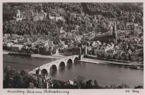 Heidelberg - Blick vom Philosophenweg - 1955