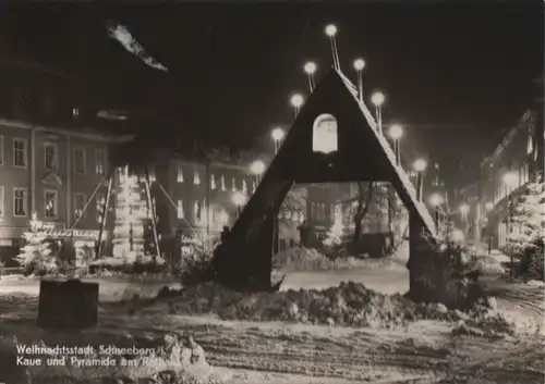 Schneeberg - Kaue und Pyramide am Rathaus - ca. 1960