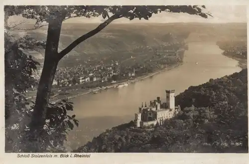 Koblenz, Schloß Stolzenfels - mit Rhein von oben