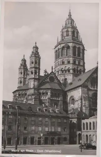Mainz am Rhein - Mainz - Dom - Westtürme - ca. 1955