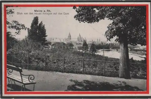 Mainz - Blick von den neuen Anlagen zum Dom - ca. 1935