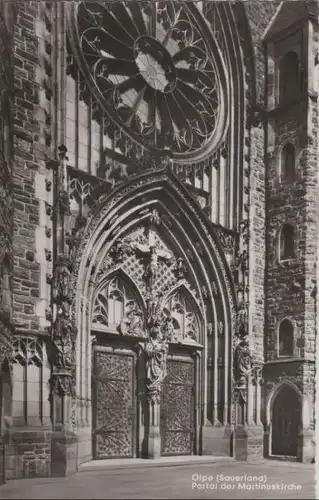 Olpe, Biggesee - Portal der Martinuskirche - 1957