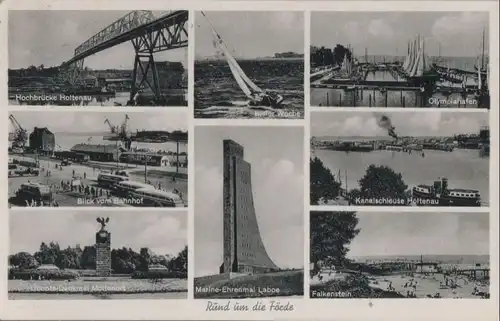 Kieler Förde - u.a. Hochbrücke Holtenau - 1955