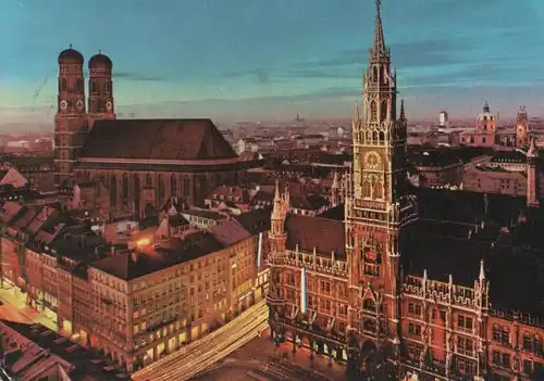 München Marienplatz Rathaus Frauenkirche - ca. 1975