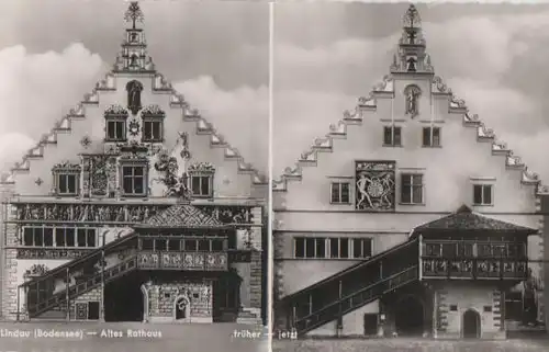 Lindau - Rathaus früher und jetzt - ca. 1955