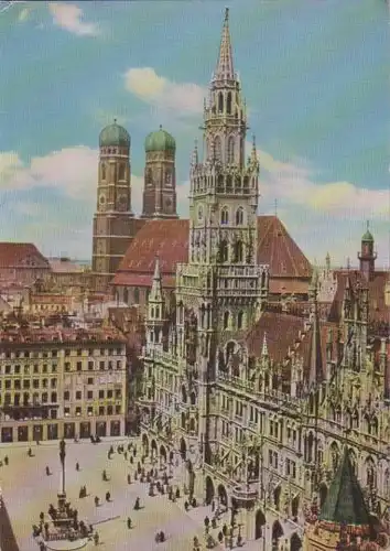 München - Rathaus mit der Frauenkirche - ca. 1975
