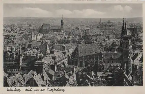 Nürnberg - Blick von Burgfreiung - ca. 1955