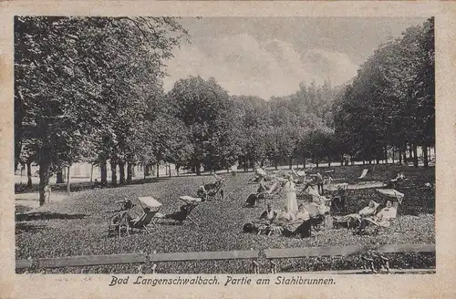 Bad Schwalbach, Langenschwalbach - Partie am Stahlbrunnen - ca. 1950