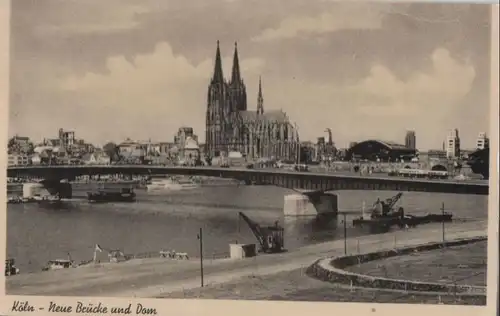 Köln - Neue Brücke und Dom - ca. 1950