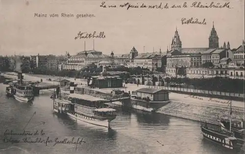 Mainz - vom Rhein gesehen - ca. 1920
