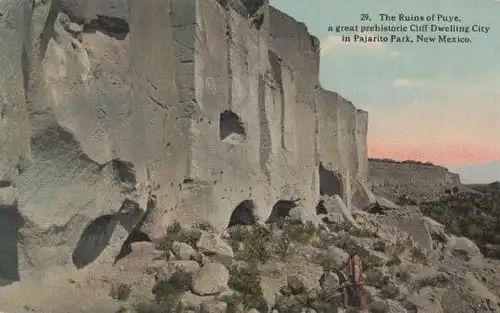 USA, New Mexico - Pajarito Park New Mexico - Ruins of Puye - ca. 1935