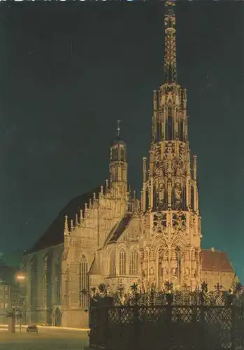 Nürnberg - Schöner Brunnen nachts - 1965