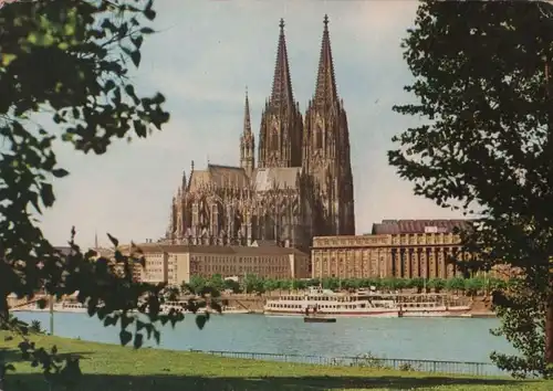 Köln - Rheinufer mit Dom - ca. 1970