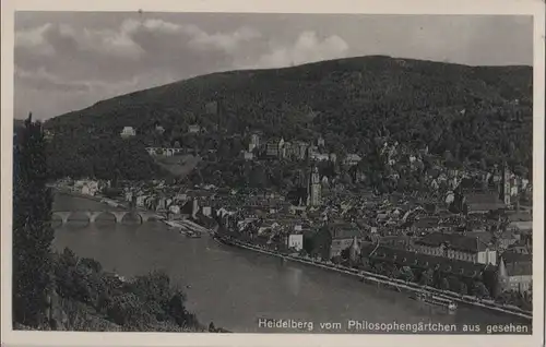 Heidelberg - vom Philosophengärtchen gesehen - ca. 1950