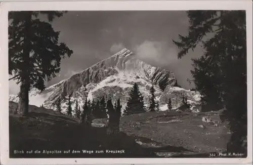 Alpspitze - Blick auf Weg zum Kreuzeck - ca. 1955