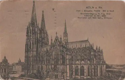 Köln - Dom Südseite Türme - 1922