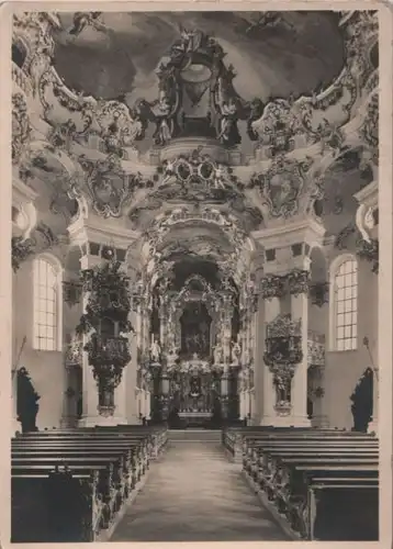 Steingaden-Wieskirche - Längsblick durch den Kirchraum - ca. 1950